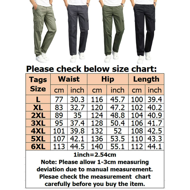 Losait Men Classic Fashion Regular Elastic Drawstring Combat Work Pants 
